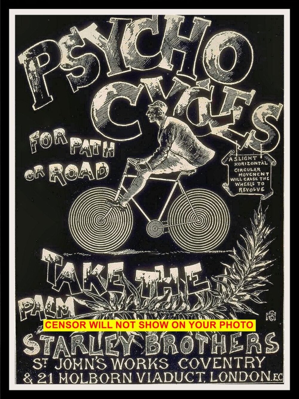 Home Wall Decor Photo Collectible Art Print 8x10 London England Bicycle Ad.